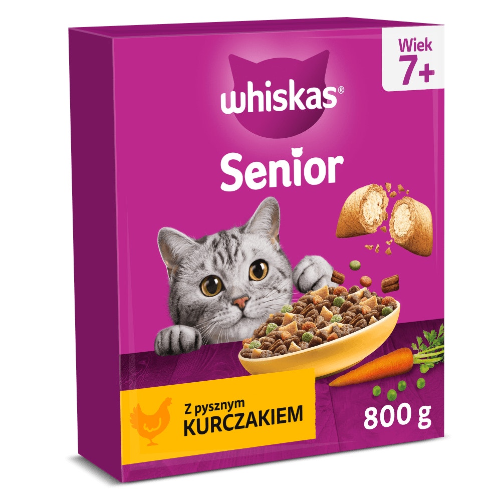 WHISKAS® Senior Sucha karma z Kurczakiem, 800 g - 1