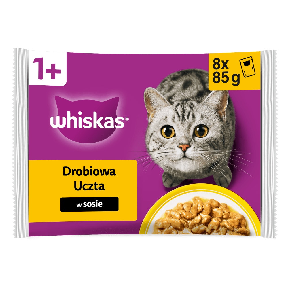 WHISKAS® Karma mokra Drobiowa Uczta w sosie, 8 & 24 x 85 g - 1