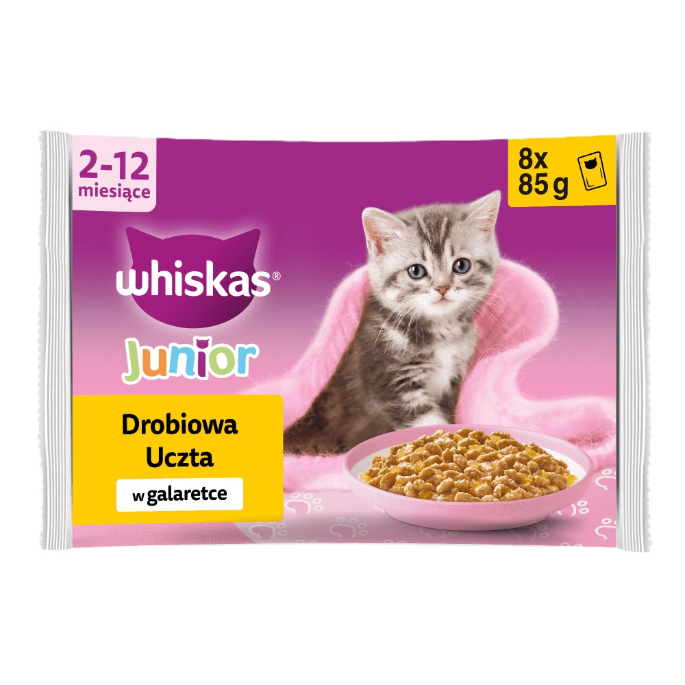 WHISKAS® Junior Karma mokra Drobiowa Uczta w galaretce, 8 & 40 x 85 g - 1