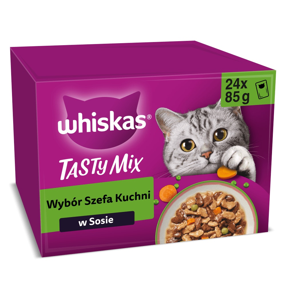 WHISKAS® Tasty Mix Karma mokra Wybór Szefa Kuchni w sosie, 24 x 85 g - 1